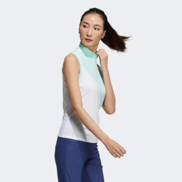 NWT Adidas Women Mock Neck Golf Polo GM3686 - Picture 2 of 5